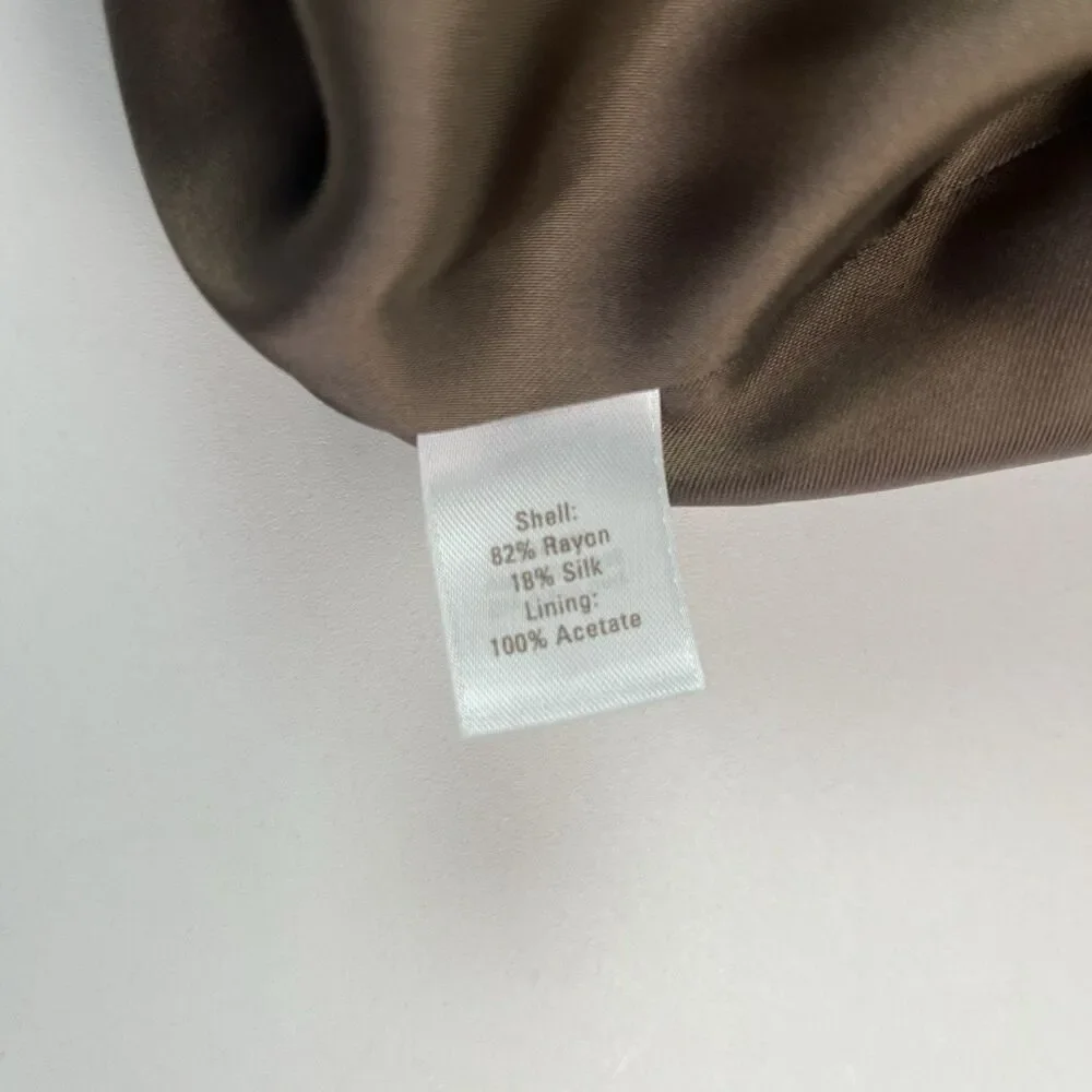Caslon Velvet Brown Blazer 4P Silk Blend Academia Preppy Office Event Evening